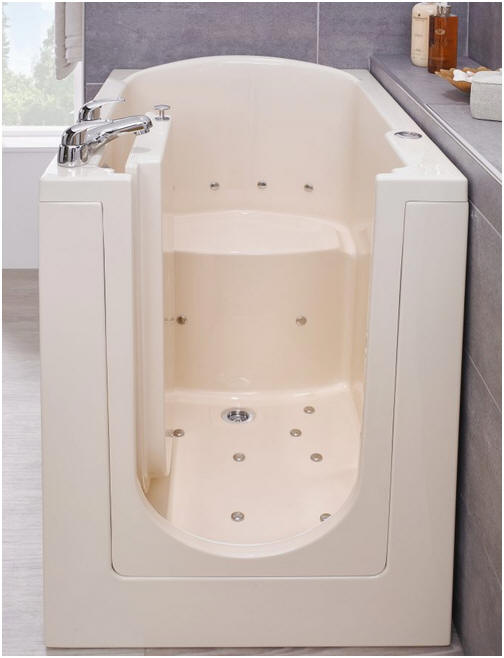 Florida Walk in Bath A compact walk in bath with inward opening door